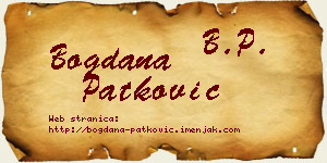 Bogdana Patković vizit kartica